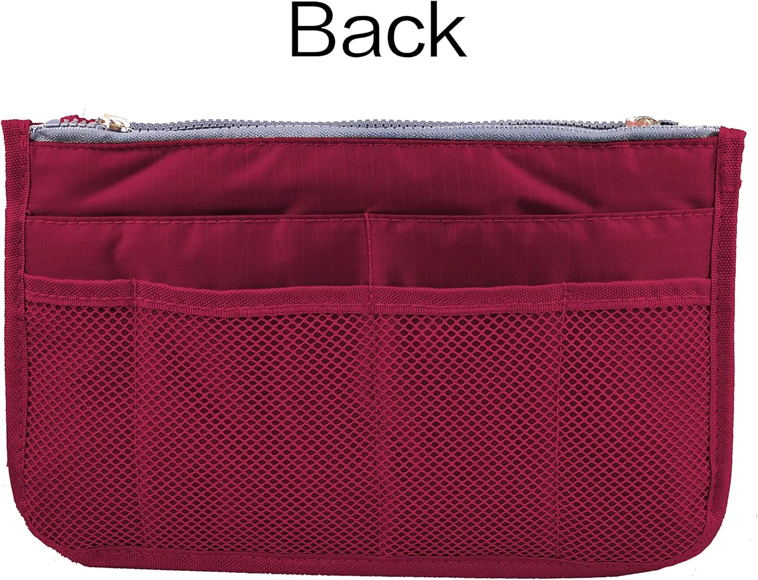 Vercord Updated Purse Handbag Organizer Insert Liner Bag in Bag 13 Pockets Burgundy Small