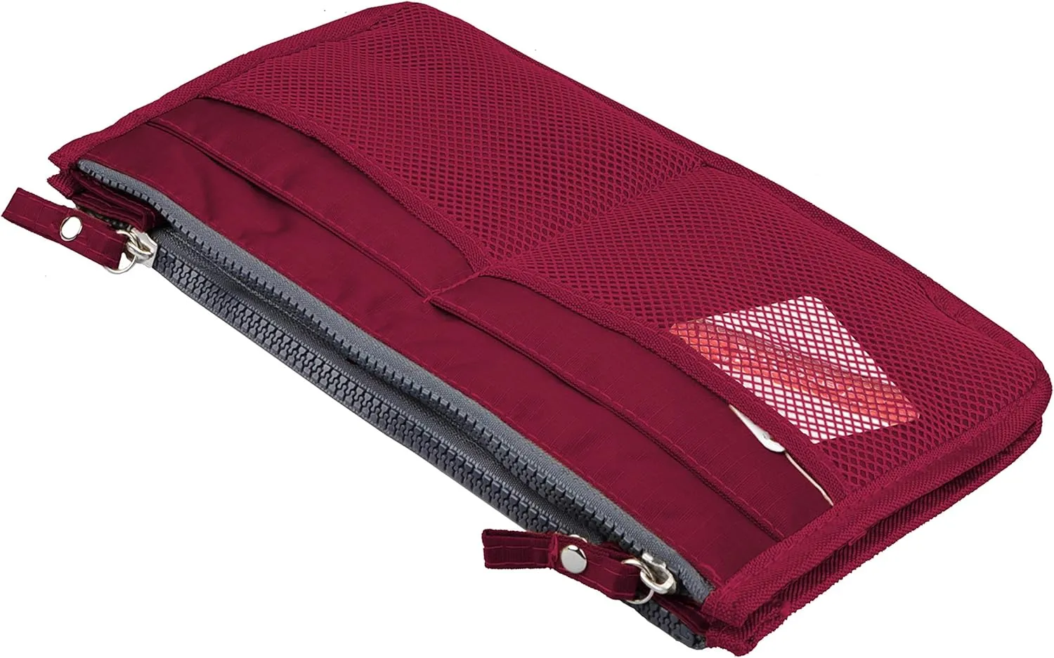 Vercord Updated Purse Handbag Organizer Insert Liner Bag in Bag 13 Pockets Burgundy Small