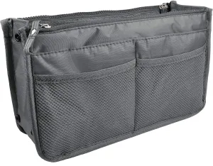 Vercord Updated Purse Handbag Organizer Insert Liner Bag in Bag 13 Pockets Grey Large