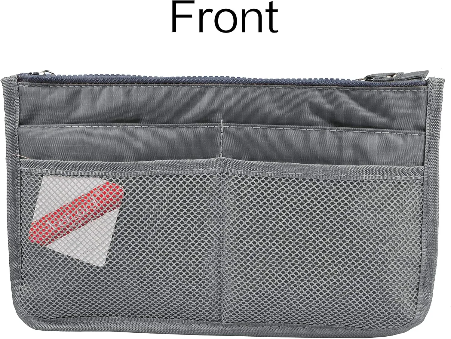 Vercord Updated Purse Handbag Organizer Insert Liner Bag in Bag 13 Pockets Grey Small