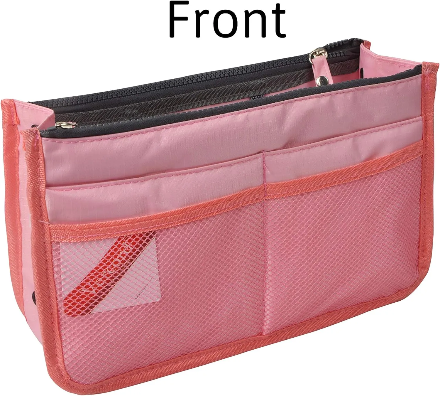 Vercord Updated Purse Handbag Organizer Insert Liner Bag in Bag 13 Pockets Pink Small