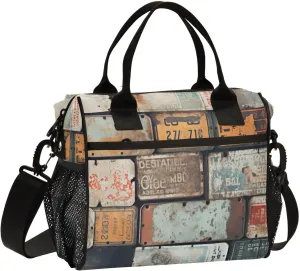 Vintage Cinema Tickets Lunch Bag Lunch Box for Women Men Reusable Lunch Tote Shoulder Bag Leakproof Thermal Insulated Lunch Containers for Work Picnic Travel