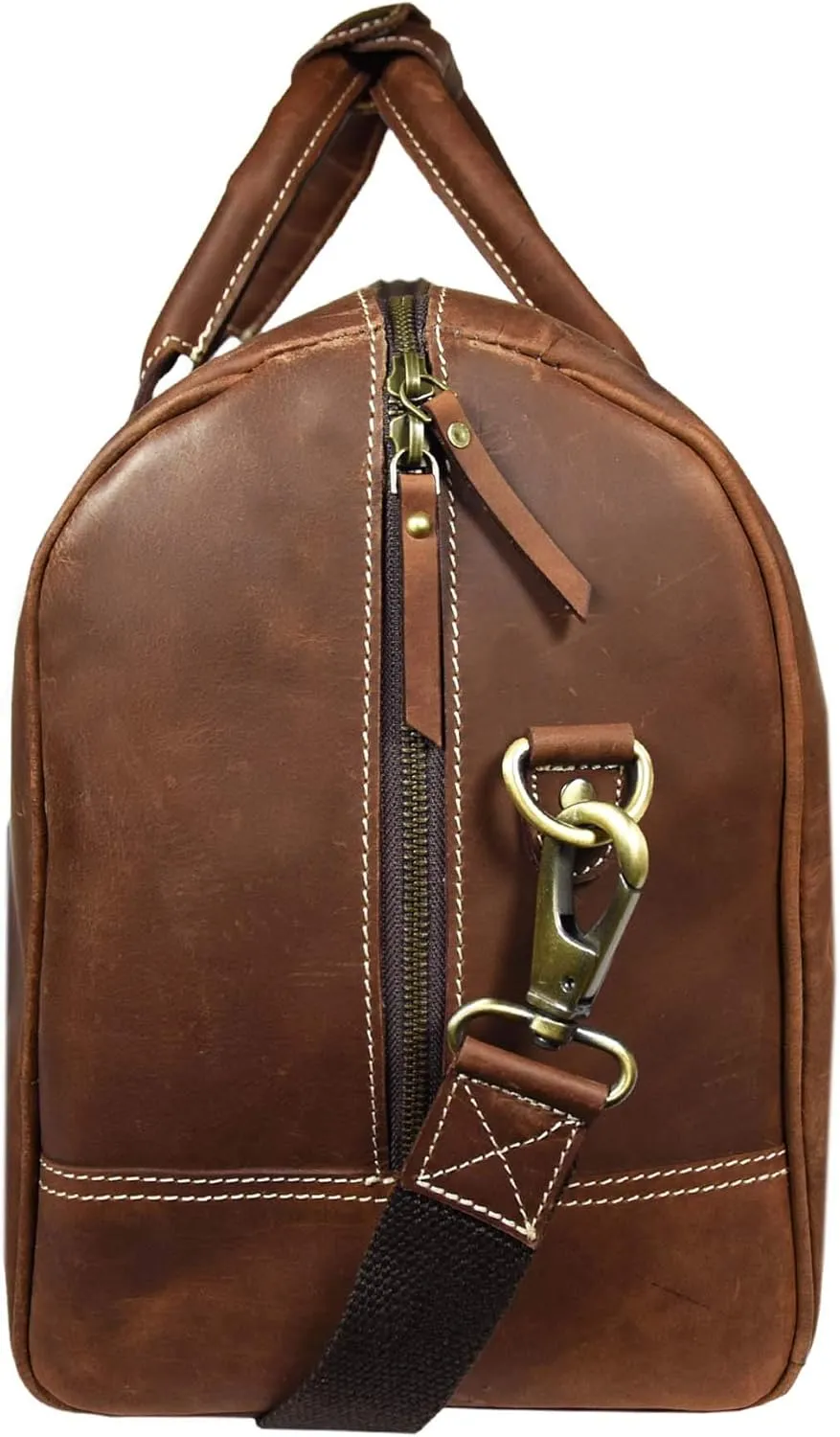 Vintage Leather Duffel Bag for Men Leather Travel Bag, Spacious Weekender Overnight Bag, Durable Carry-On with Adjustable Strap, Stylish Duffle for Gym, Business & Adventure - 20 Inches (Medium Brown)