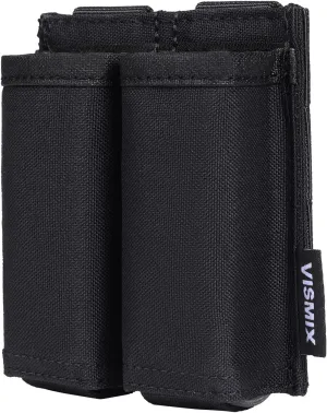 VISMIX Pistol Magazine Pouch, Double 9mm Mag Pouch with Quick Release Kydex Insert and MOLLE Compatible