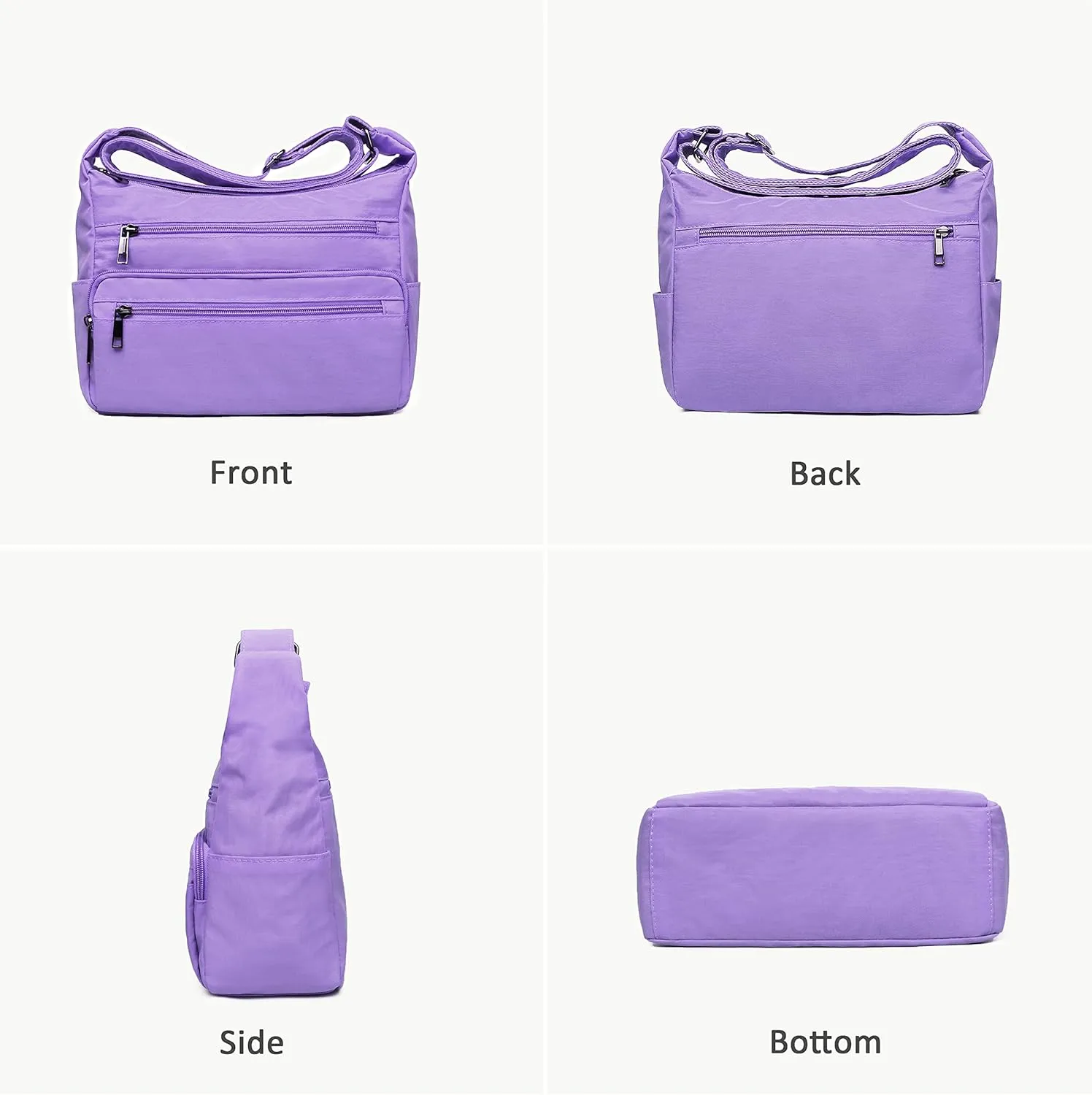 VOLGANIK ROCK RFID Purses for Women Fabric Nylon Multi Pocket Crossbody Bag Ladies Travel Handbag