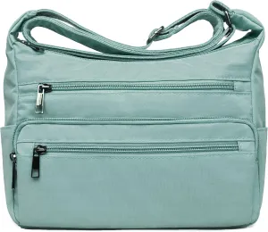 VOLGANIK ROCK RFID Purses for Women Fabric Nylon Multi Pocket Crossbody Bag Ladies Travel Handbag