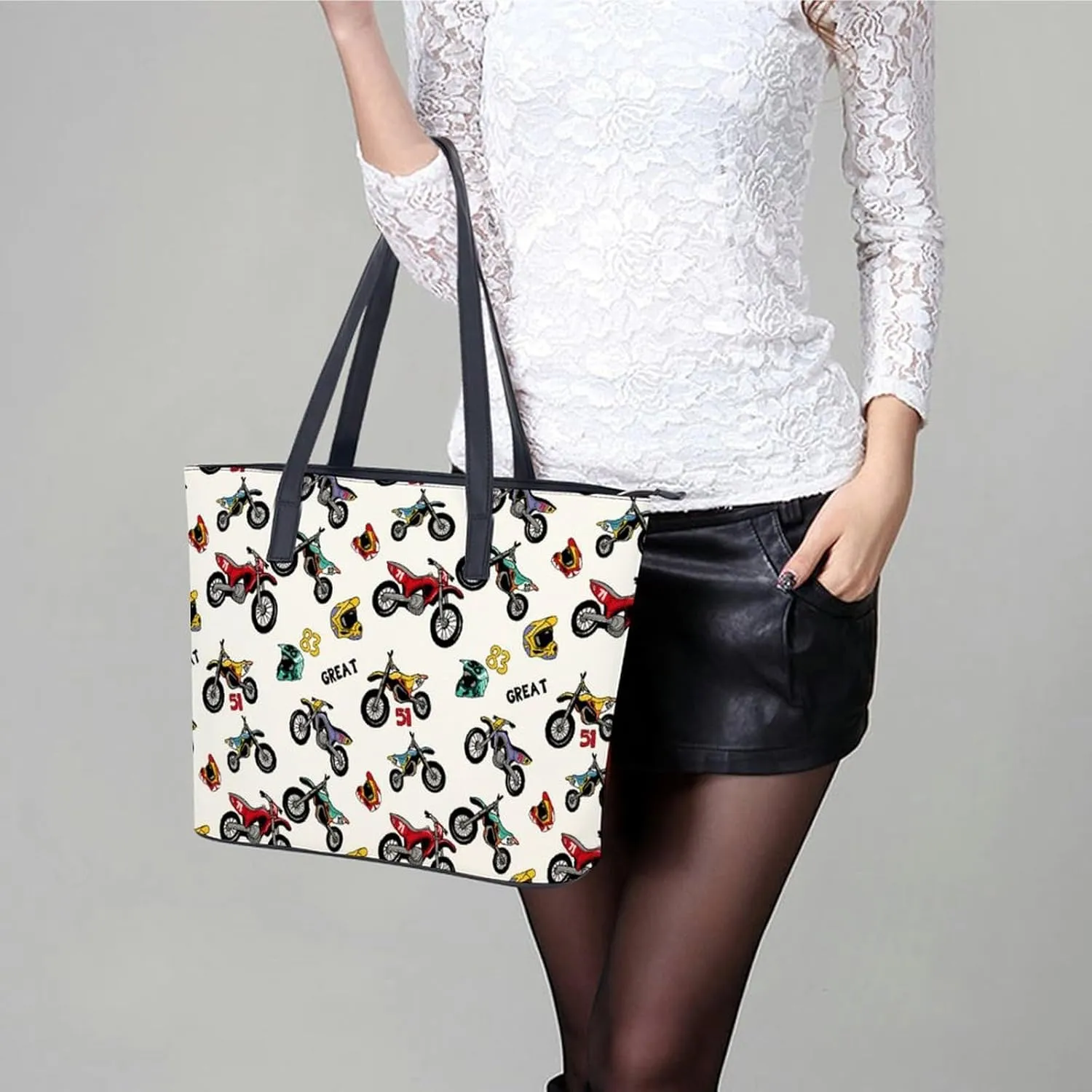 Volleyball Black And White Leather Handbag Smooth Wrinkle Resistant Lightweight And Convenient