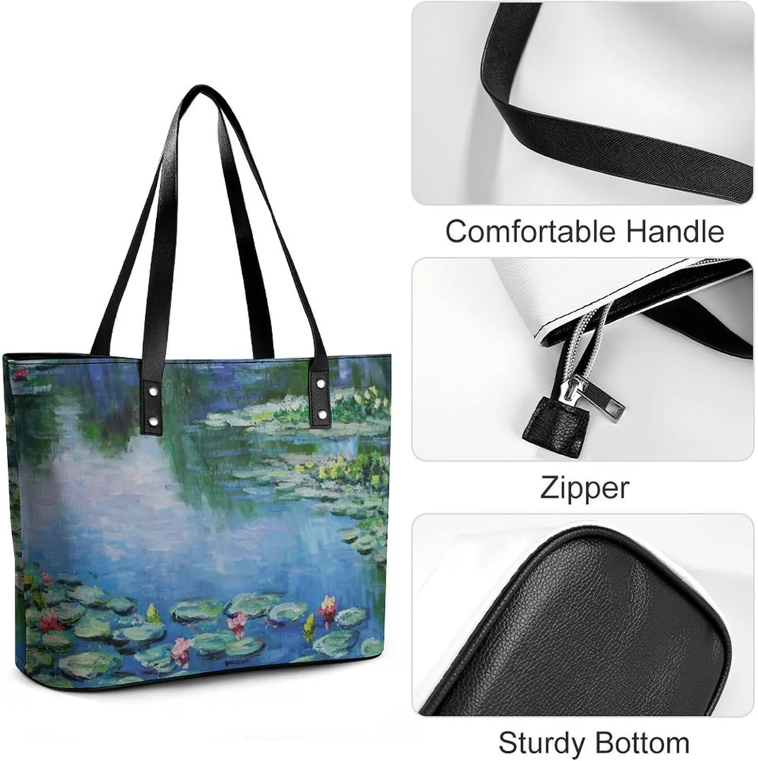 Volleyball Black And White Leather Handbag Smooth Wrinkle Resistant Lightweight And Convenient