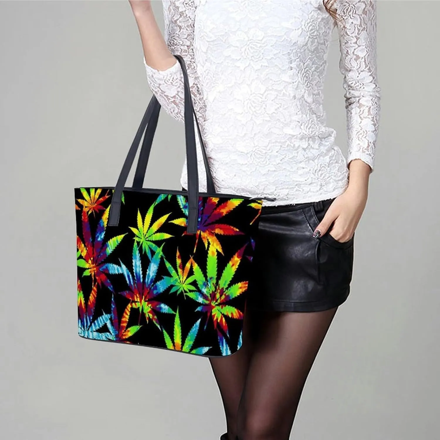 Volleyball Black And White Leather Handbag Smooth Wrinkle Resistant Lightweight And Convenient