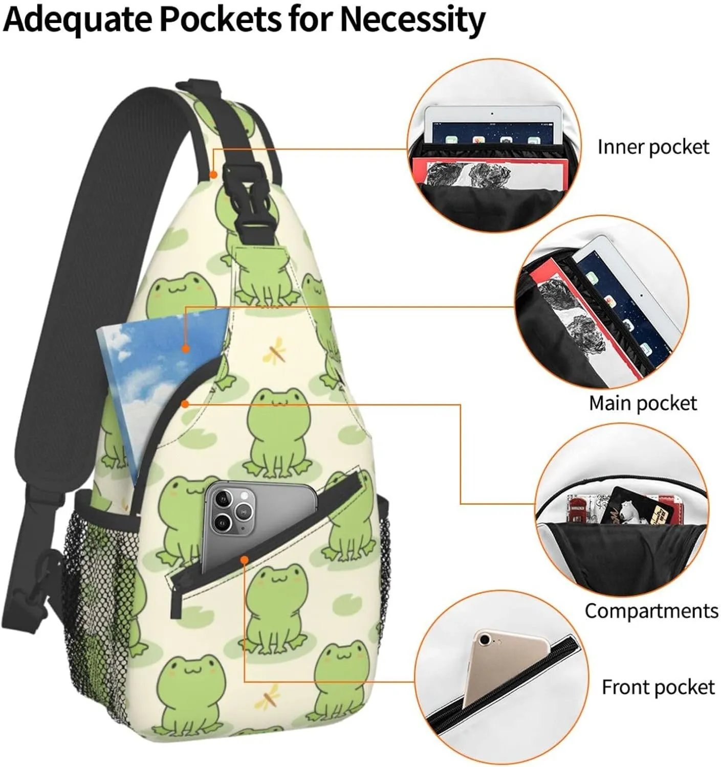 VOOHDDY Sling Bag For Women Men Travel Hiking Backpack Crossbody Shoulder Chest Bags Casual Daypack Sport