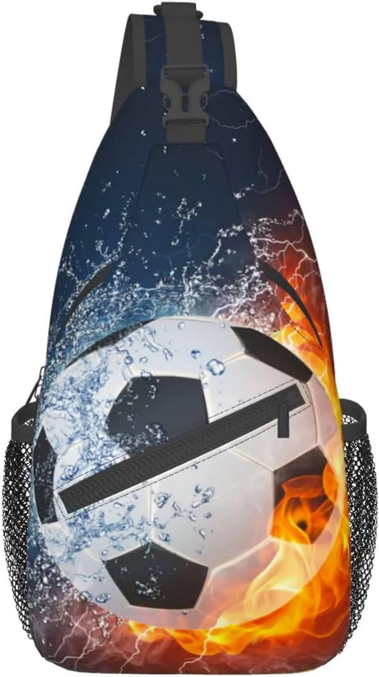 VOOHDDY Soccer Ball Sport Sling Bag For Women Men Travel Hiking Backpack Crossbody Shoulder Chest Bags Casual Daypack Sport