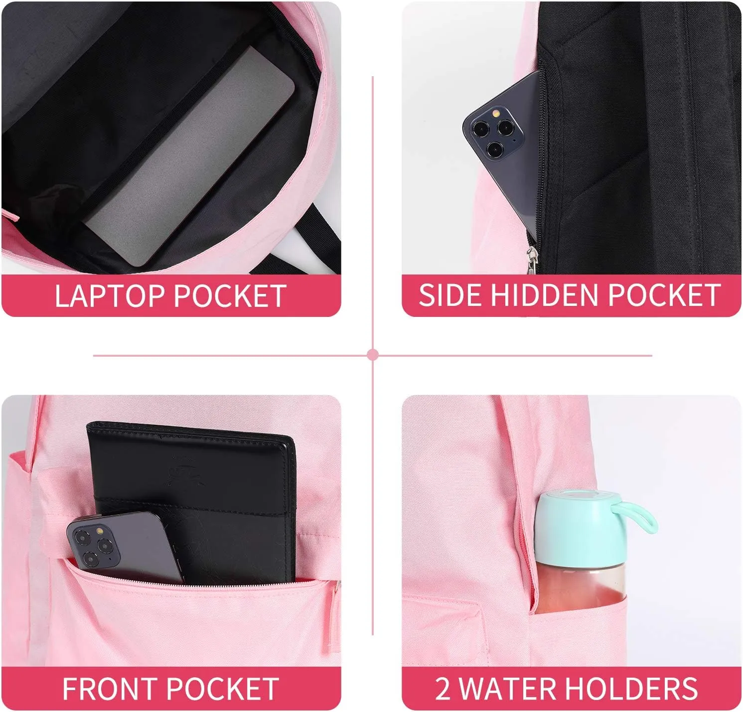 Vorspack Backpack for Men and Women - Basic Bookbag Casual Daypack Backpacks for College Work Travel