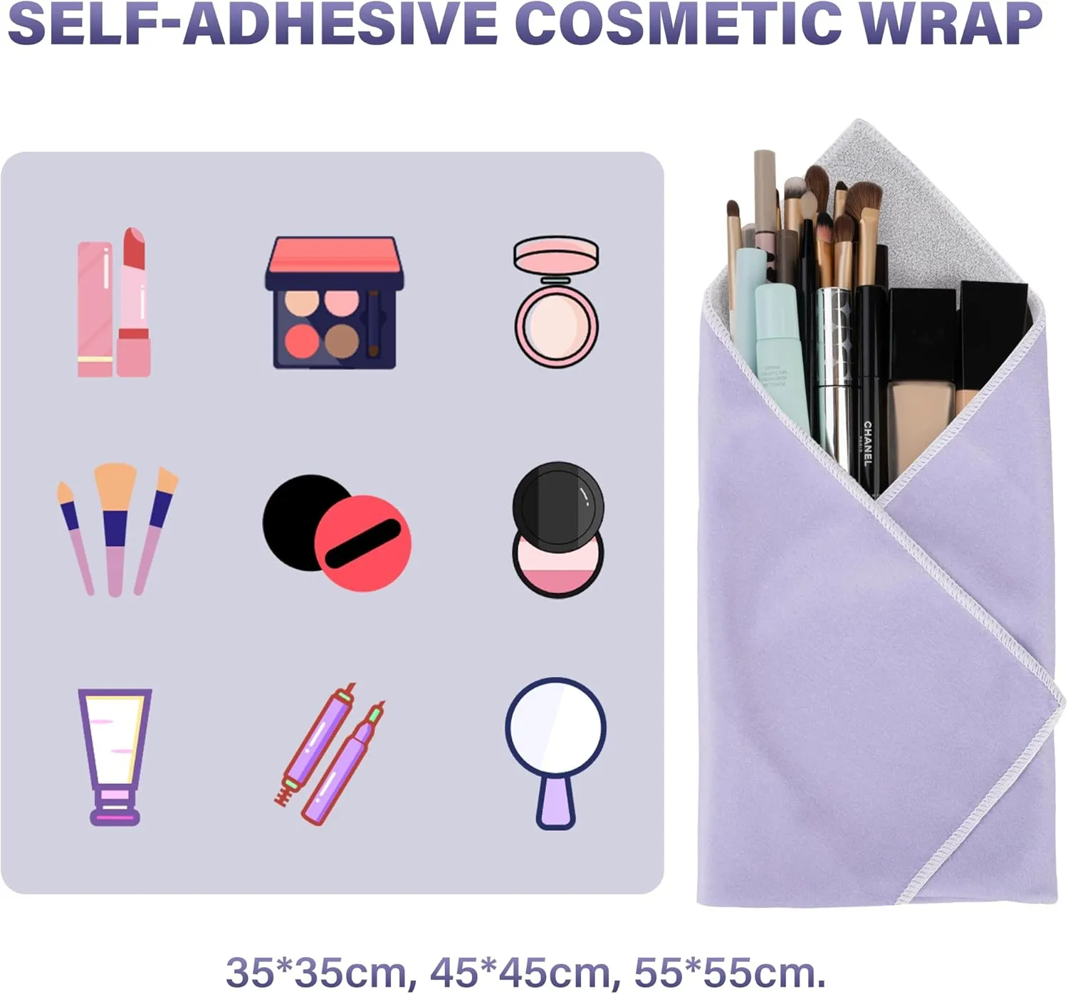 Walking Way Self-Adhesive Magic Cloth Makeup Bag, Portable Protective Cosmetic Pouch, Camera Lens Wrap, Stylish Travel Organizer for Beauty Essentials, Travel, Gifts & Daily Use