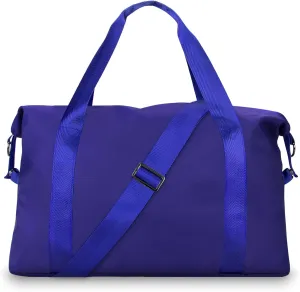 WALNEW Travel Duffle Bag for Women - Water-resistant Duffle Bag with Wet Pocket, Carry On Personal Item Travel Bag, Weekender Overnight Bag, Hospital Bag for Women Labor Delivery, Klein Blue