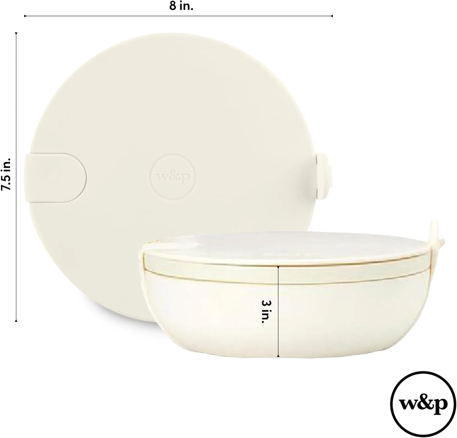 W&P Porter Ceramic Bowl Lunch Container w/ Protective Non-slip Exterior, Slate 1 Liter | Lid & Snap-tight Silicone Strap | Food Storage, Bento Box, Meal Prep | BPA-Free Ceramic
