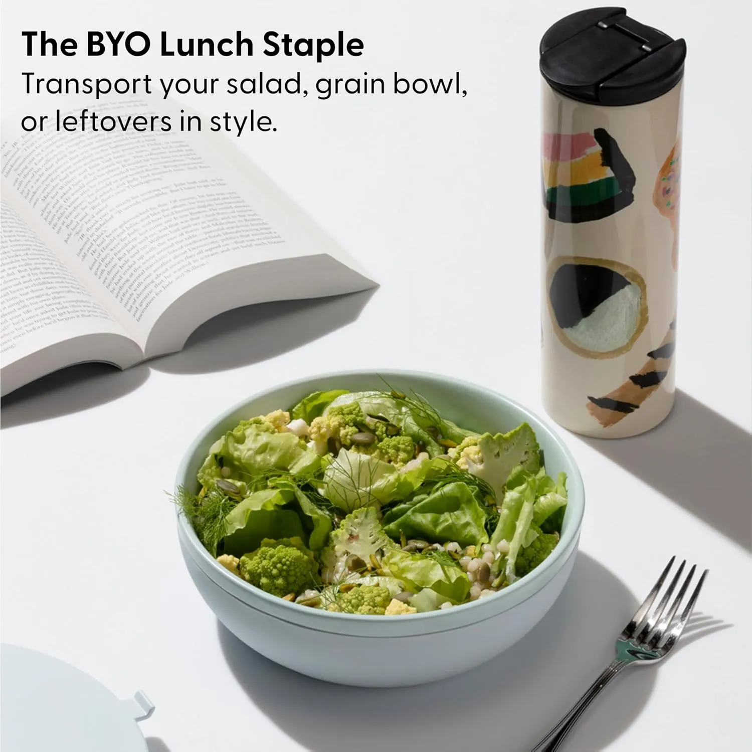 W&P Porter Ceramic Bowl Lunch Container w/ Protective Non-slip Exterior, Slate 1 Liter | Lid & Snap-tight Silicone Strap | Food Storage, Bento Box, Meal Prep | BPA-Free Ceramic