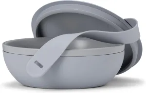 W&P Porter Ceramic Bowl Lunch Container w/ Protective Non-slip Exterior, Slate 1 Liter | Lid & Snap-tight Silicone Strap | Food Storage, Bento Box, Meal Prep | BPA-Free Ceramic