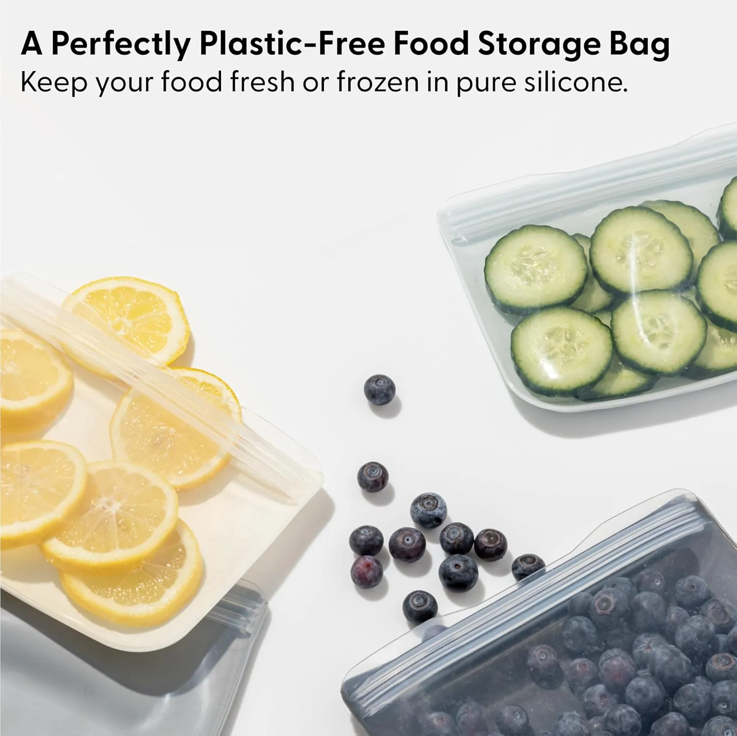 W&P Porter Silicone Reusable Storage Bag, Sandwich (46oz Flat), Cream, Food Storage Container, Microwave and Dishwasher Safe, Easy Cleaning
