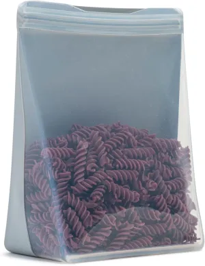 W&P Porter Silicone Reusable Storage Bag, Sandwich (50oz Stand-Up), Slate, Food Storage Container, Microwave and Dishwasher Safe, Easy Cleaning