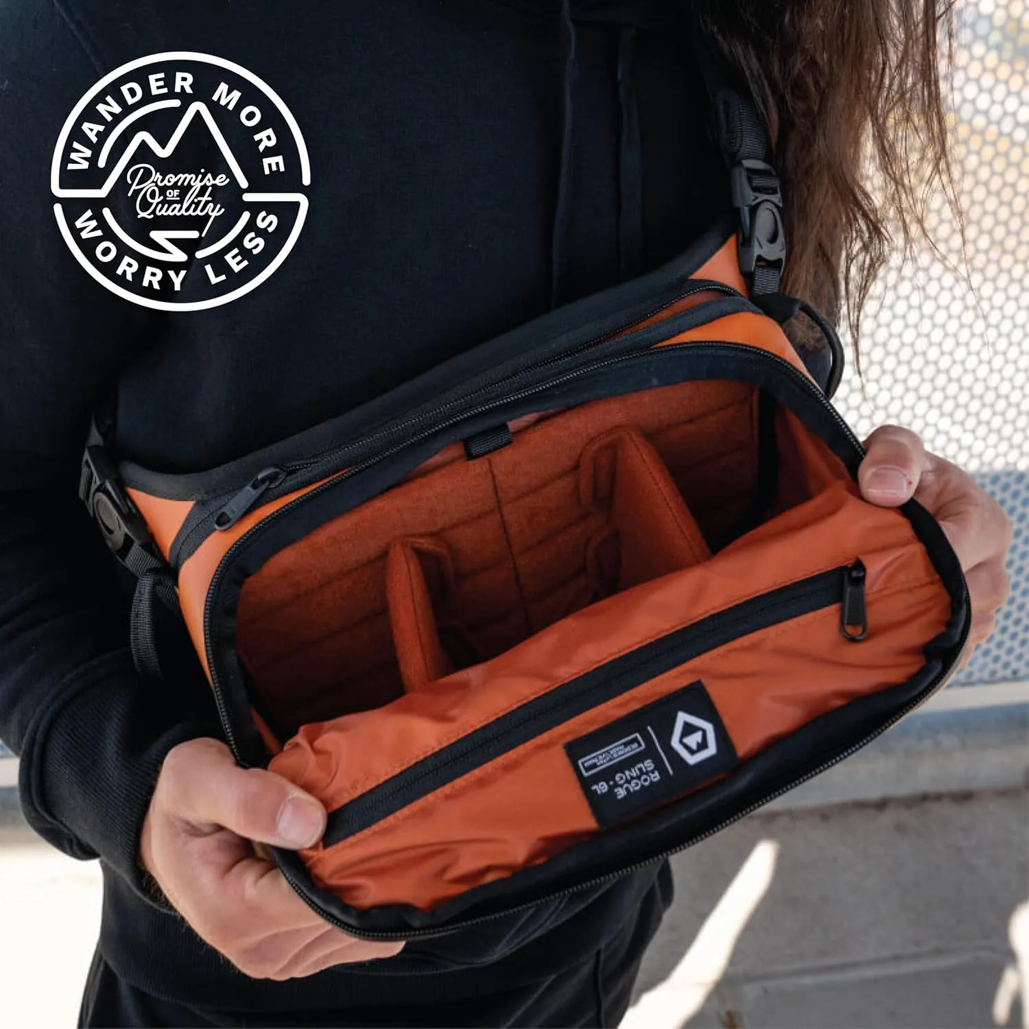 WANDRD ROGUE Sling: Compact Camera Sling and Crossbody Bag with Fast Access, 3-Way Carry– Lightweight Everyday Bag Great for Travel, Photography, and Daily Use (Black)