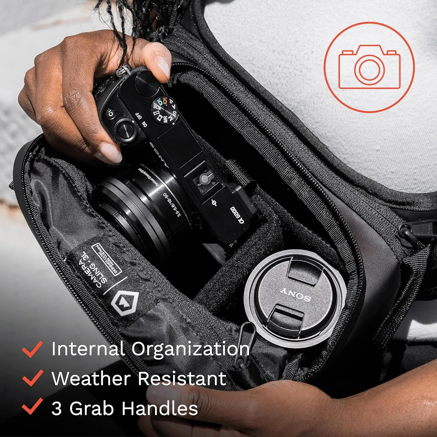 WANDRD ROGUE Sling: Compact Camera Sling and Crossbody Bag with Fast Access, 3-Way Carry– Lightweight Everyday Bag Great for Travel, Photography, and Daily Use (Black)