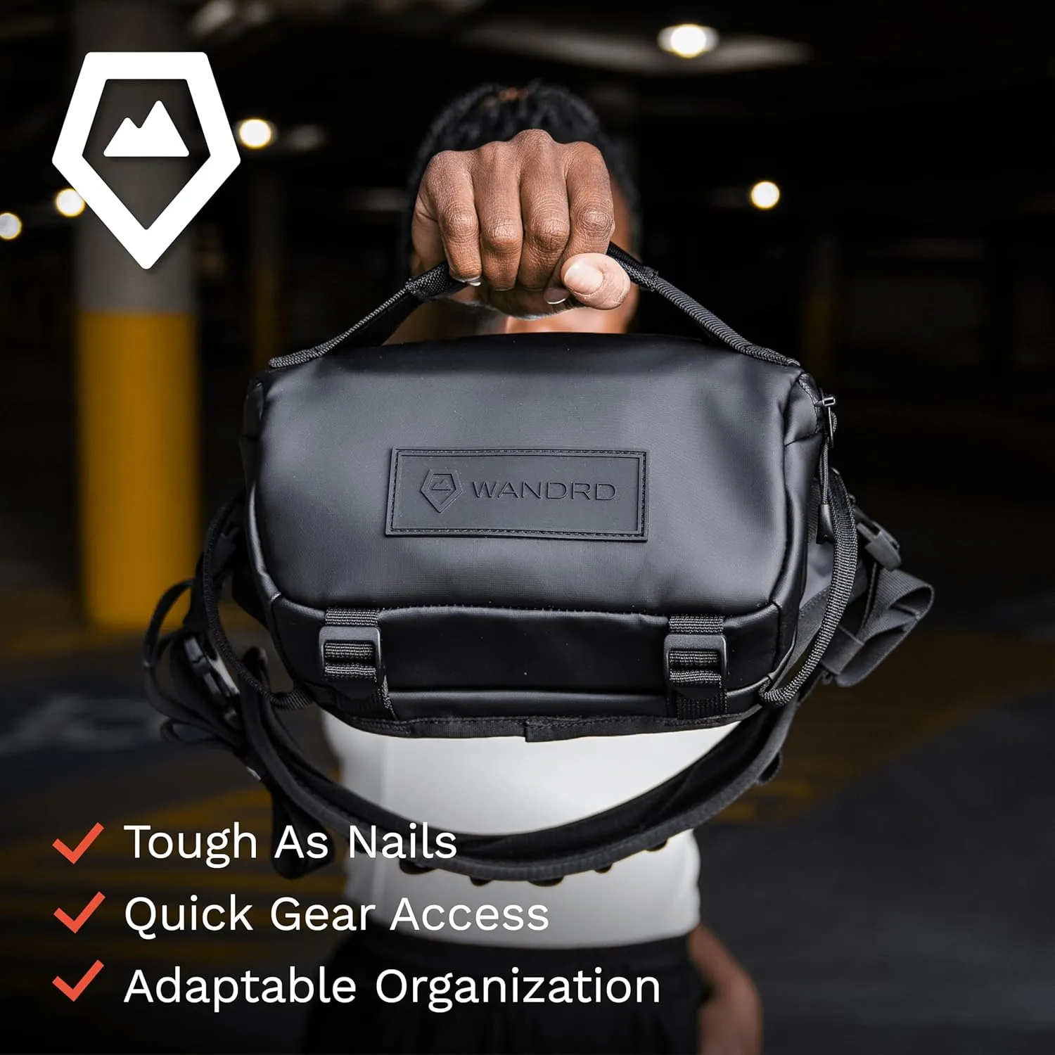 WANDRD ROGUE Sling: Compact Camera Sling and Crossbody Bag with Fast Access, 3-Way Carry– Lightweight Everyday Bag Great for Travel, Photography, and Daily Use (Black)