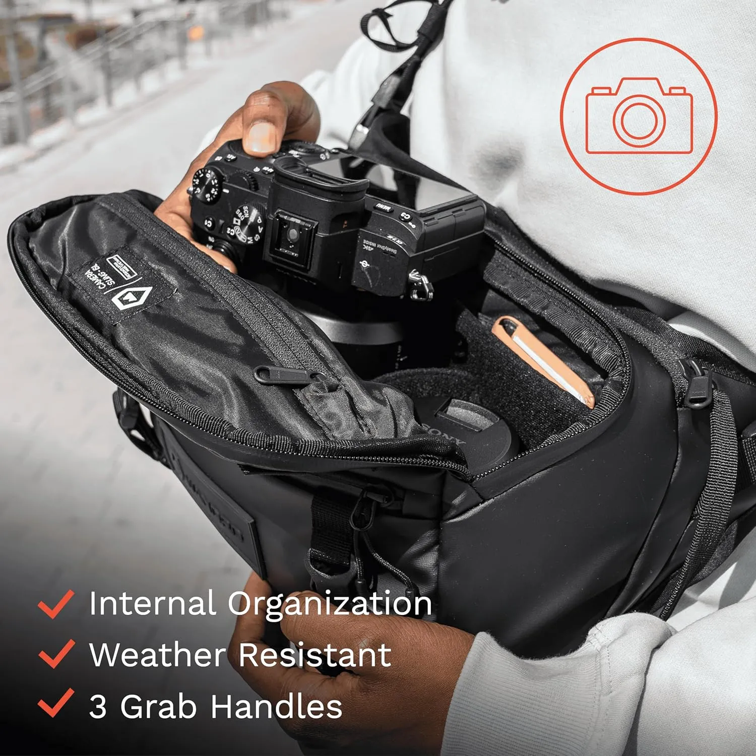 WANDRD ROGUE Sling: Compact Camera Sling and Crossbody Bag with Fast Access, 3-Way Carry– Lightweight Everyday Bag Great for Travel, Photography, and Daily Use (Black)
