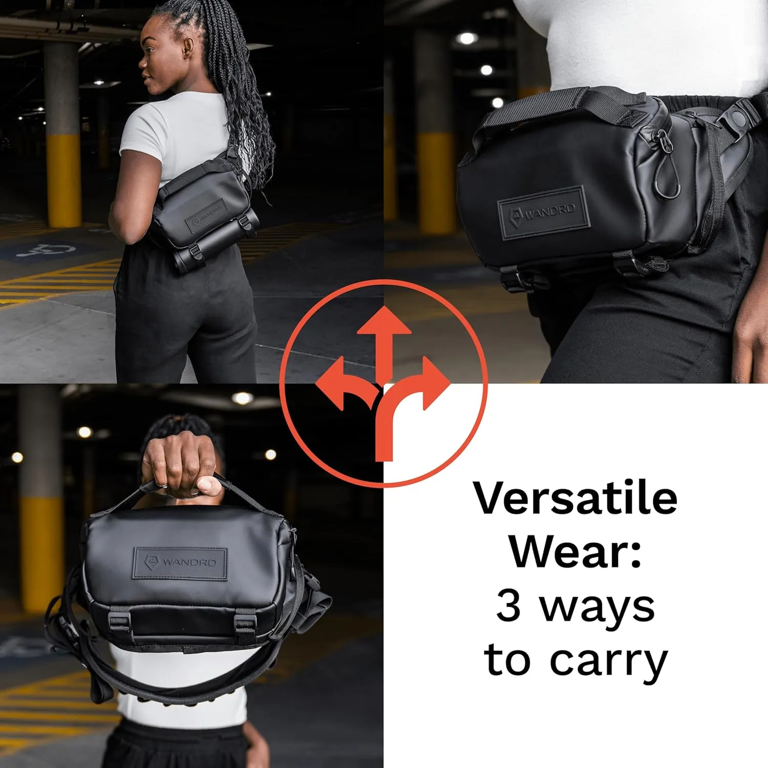 WANDRD ROGUE Sling: Compact Camera Sling and Crossbody Bag with Fast Access, 3-Way Carry– Lightweight Everyday Bag Great for Travel, Photography, and Daily Use (Black)