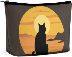Warm Cat Travel Makeup Bag Large Toiletry Bag for Women Waterproof Cosmetic Bags for Purse Portable Makeup Organizer Bags Cute Zipper Pouch Cosmetic Pouch Funny Travel Makeupbag