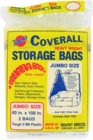 Warp Brothers CB-60 Banana Bags 6-Count Storage Bags, 60-Inch by 108-Inch (3-Pack)