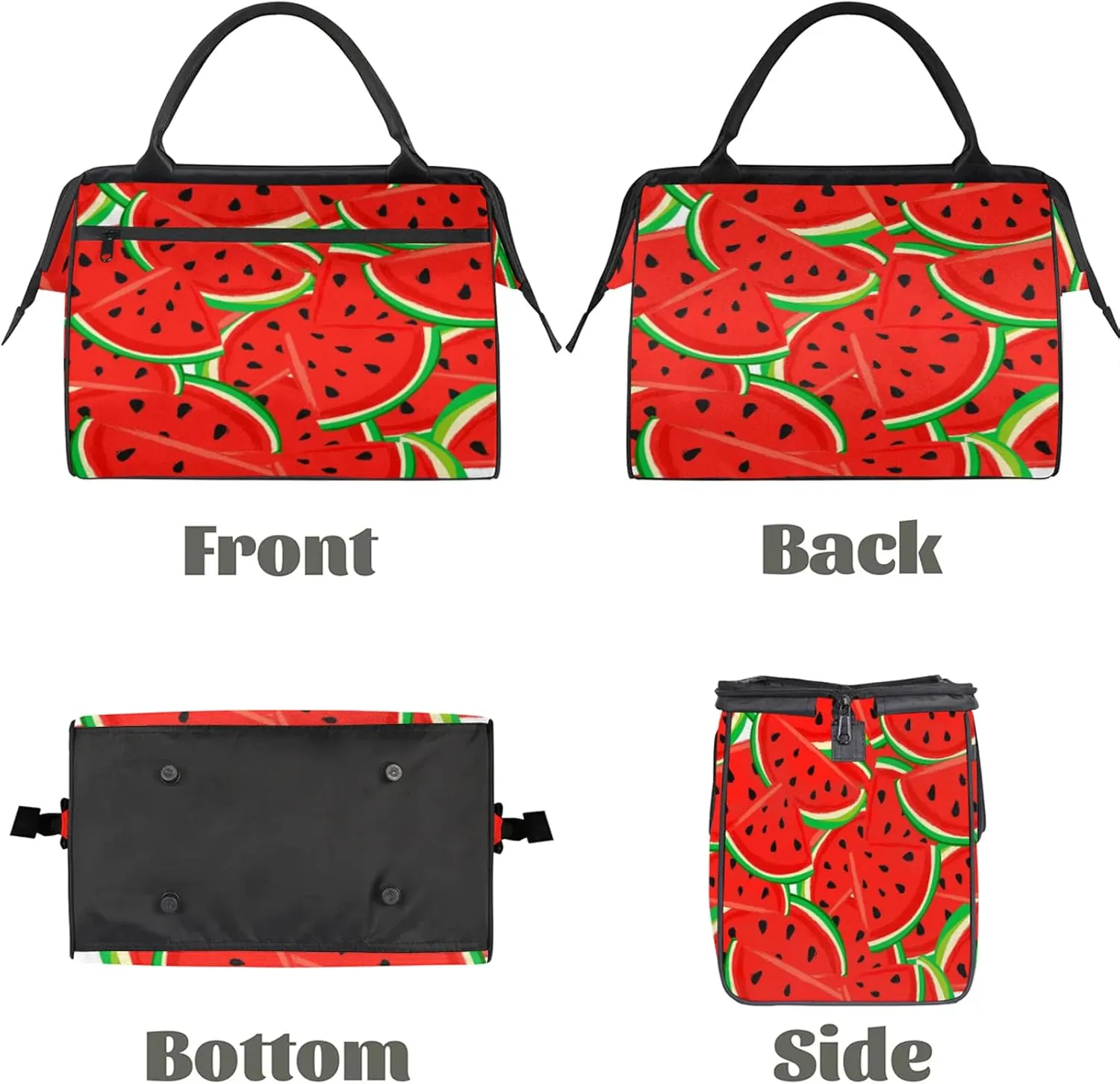Watercolor Summer Watermelon Travel Duffel Bag Gym Tote Bag for Women Men Waterproof Weekend Overnight Bag Carry On Tote Luggage with Pocket Personal Item Bags Sports Bag fit Travel Sports Gym Yoga