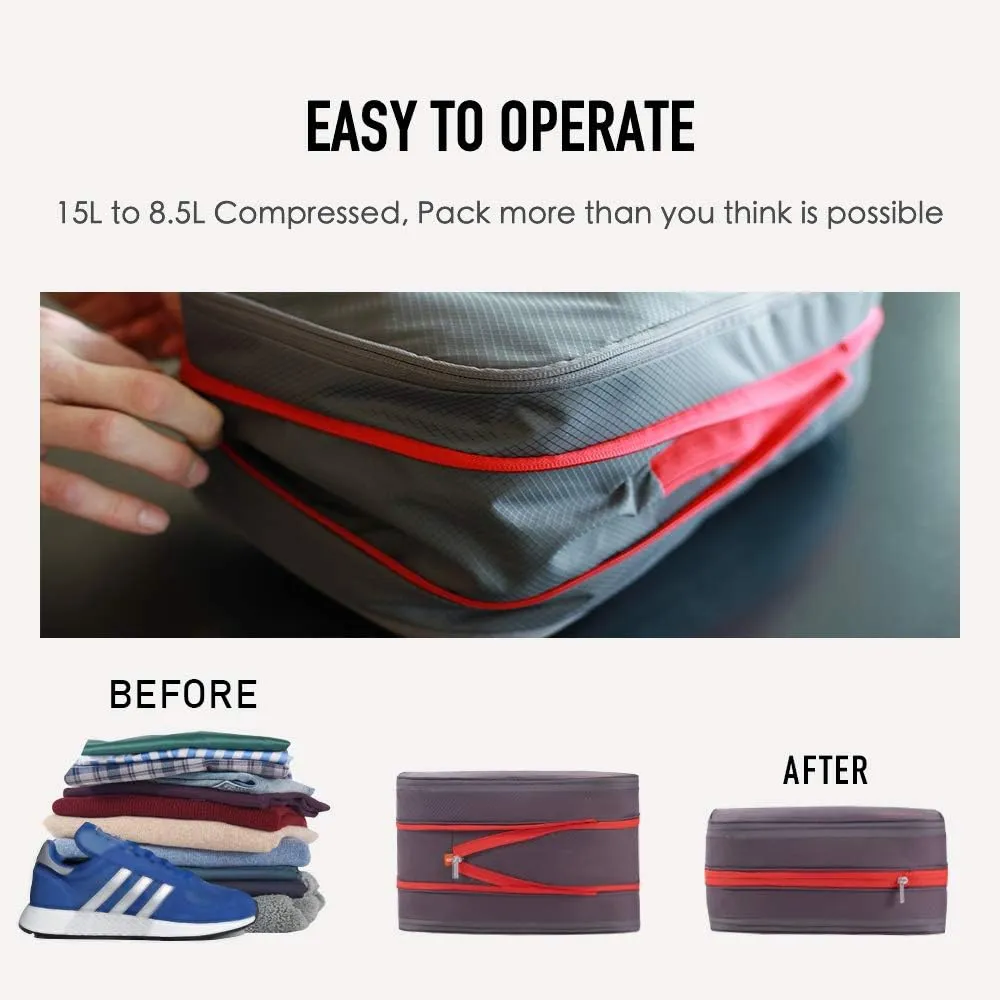 Waterproof Compression Packing Cubes,Travel Packing organizers for Carry on Luggage,Backpacking, Suitcases