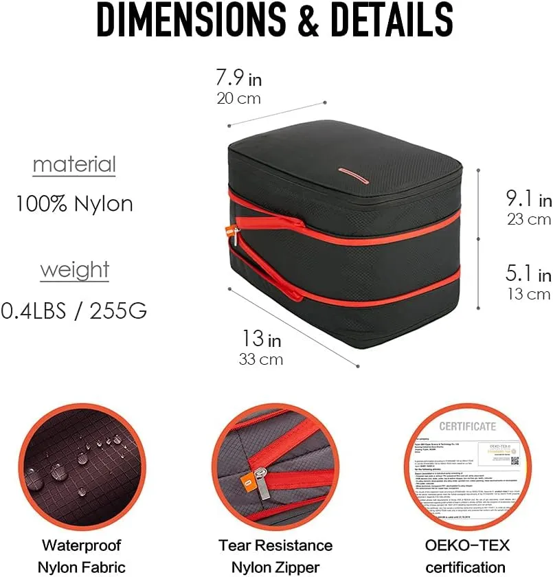 Waterproof Compression Packing Cubes,Travel Packing organizers for Carry on Luggage,Backpacking, Suitcases