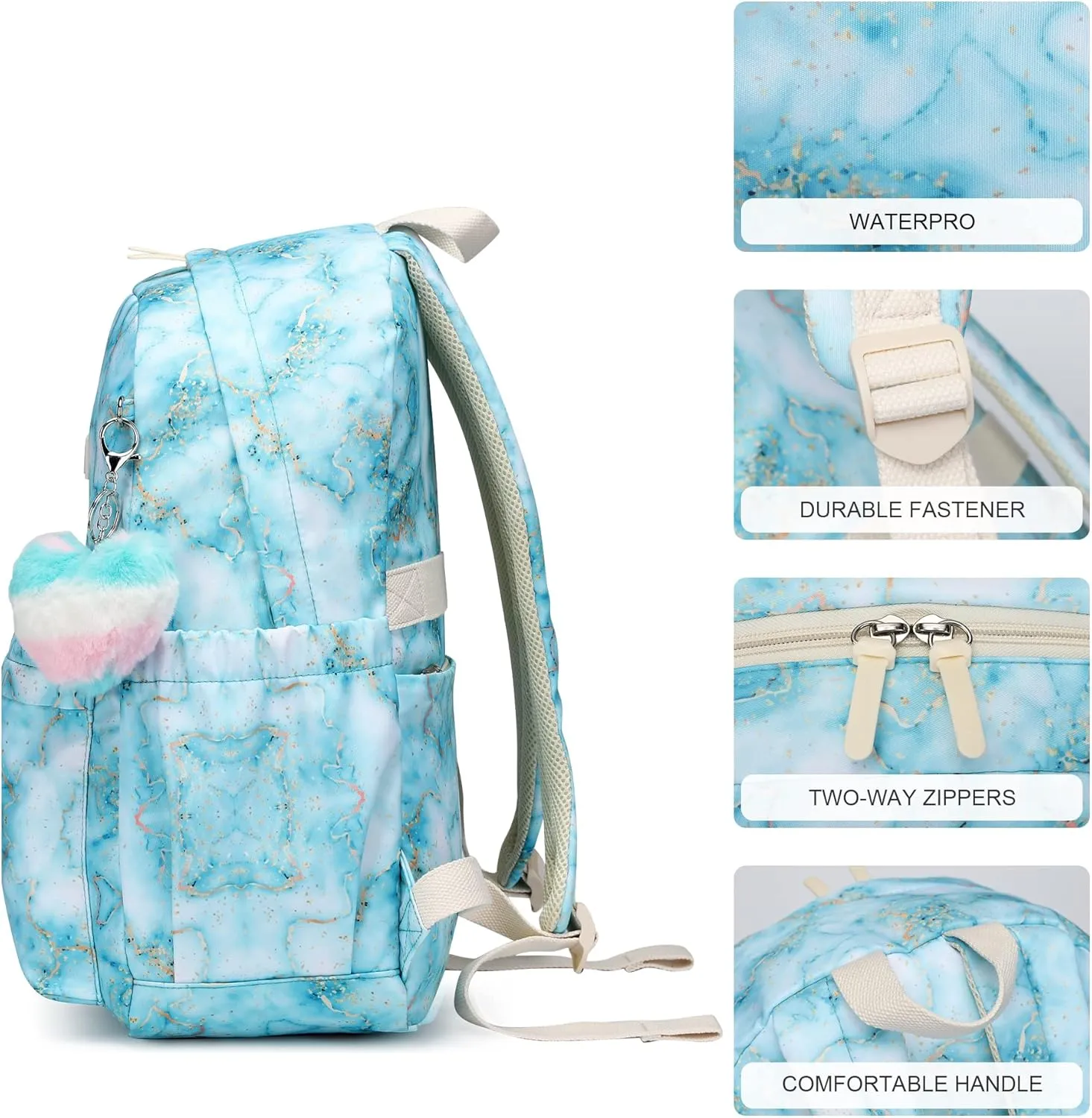 Waterproof School Backpack 30L-Large Lightweight Bookbag for Kids Teens 6-18,Durable Travel Pack with Adjustable Straps Daily Use(Green)