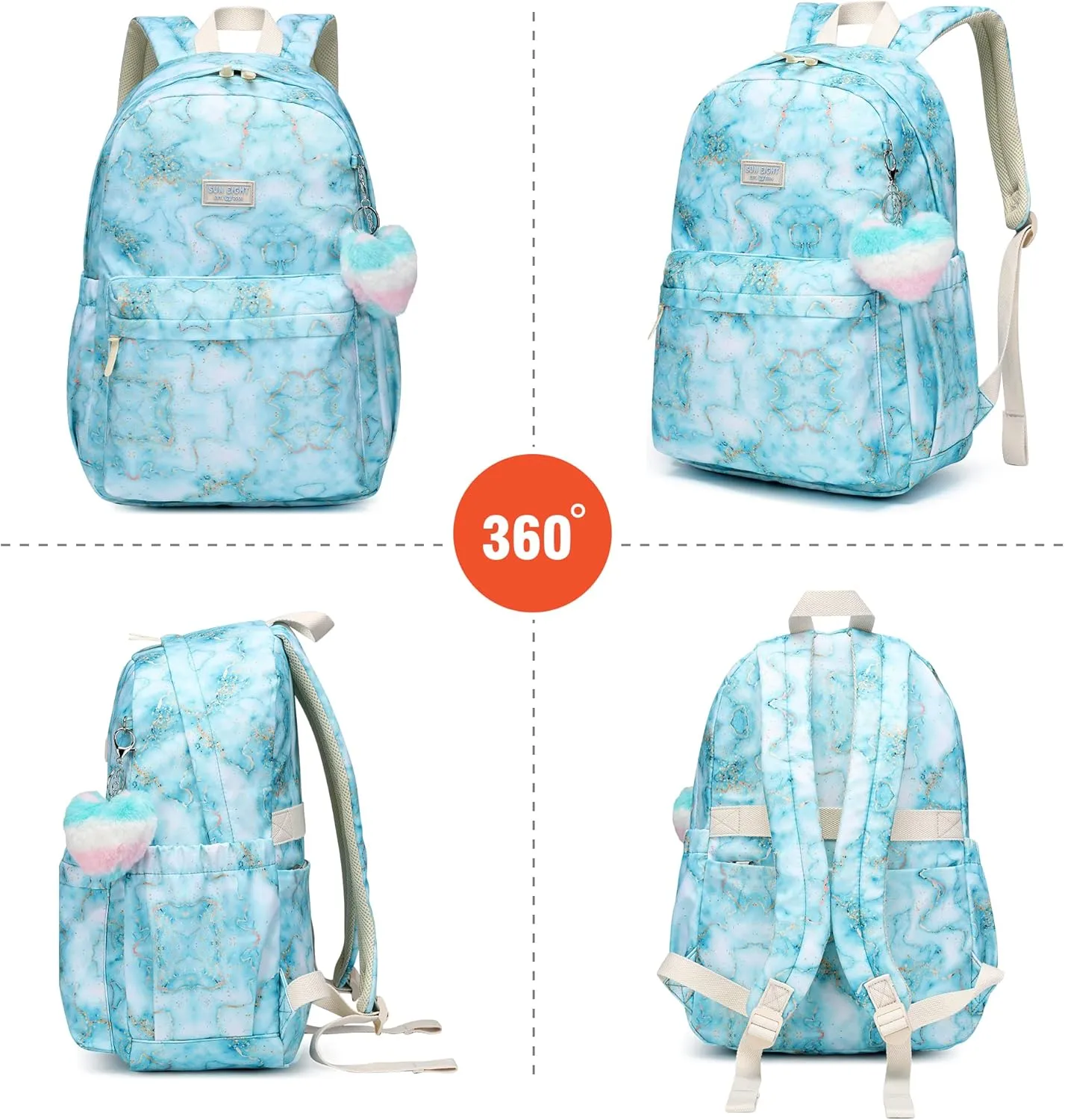 Waterproof School Backpack 30L-Large Lightweight Bookbag for Kids Teens 6-18,Durable Travel Pack with Adjustable Straps Daily Use(Green)