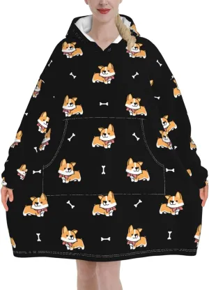 Wearable Hoodie Blanket Women'S Pajamas Oversized Soft Flannel Sweatshirt Winter Adult And Teenagers Cold-Proof Cute Blanket