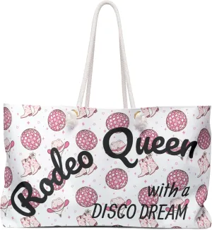 Weekender Bag, Rodeo Queen with the Disco Dream, Funny Quotes, Cowgirl Overnight Duffel, Western Travel Tote, Gym Bag, Gift