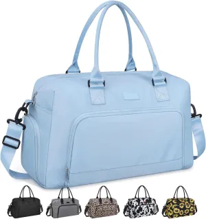 Weekender Bags for Women, LEBFEO Gym Bag for Women with Shoes Compartment, Personal Item Travel Bag, Carry on Overnight Travel Duffel Bag, Hospital Bags for Labor and Delivery, blue
