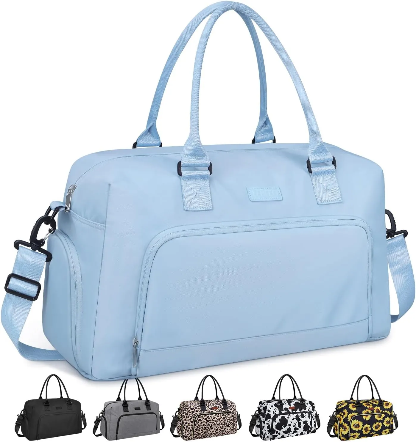 Weekender Bags for Women, LEBFEO Gym Bag for Women with Shoes Compartment, Personal Item Travel Bag, Carry on Overnight Travel Duffel Bag, Hospital Bags for Labor and Delivery, blue