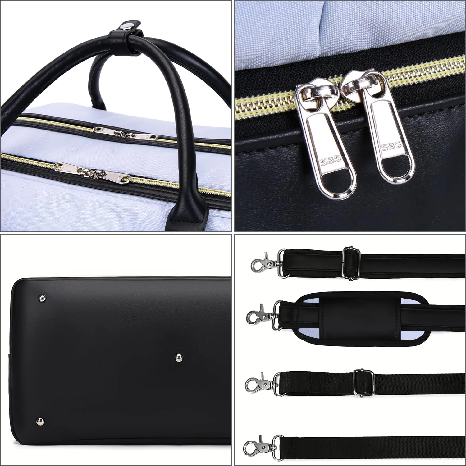 Weekender Bags for Women Overnight Bag Large Canvas Travel Duffel Bag with Shoe Compartment Carry On Tote Bag 3Pcs Set