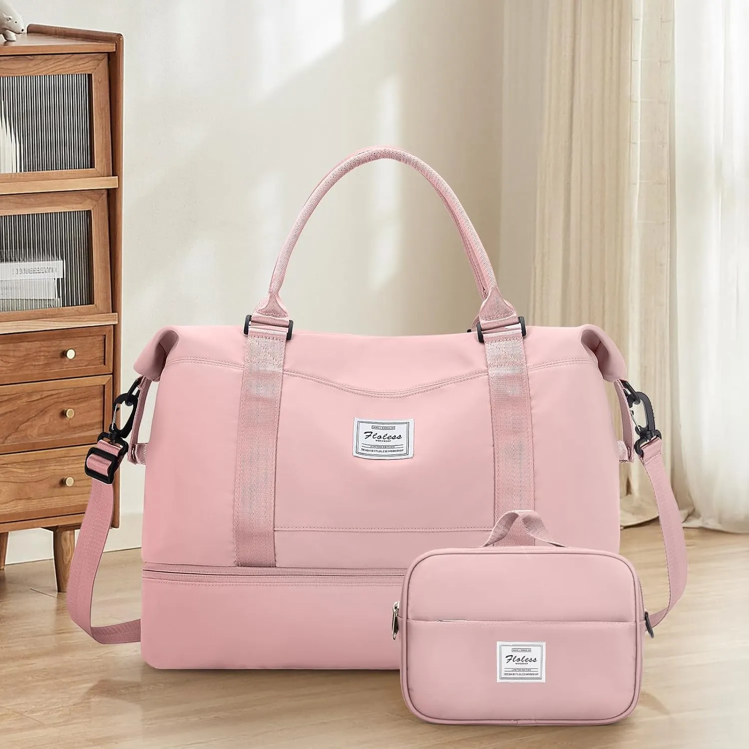 Weekender Bags for Women,Personal Item Travel Bag with Shoes Compartment,Overnight Travel Duffel Bag with Toiletry Bag
