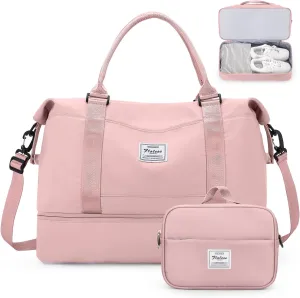 Weekender Bags for Women,Personal Item Travel Bag with Shoes Compartment,Overnight Travel Duffel Bag with Toiletry Bag