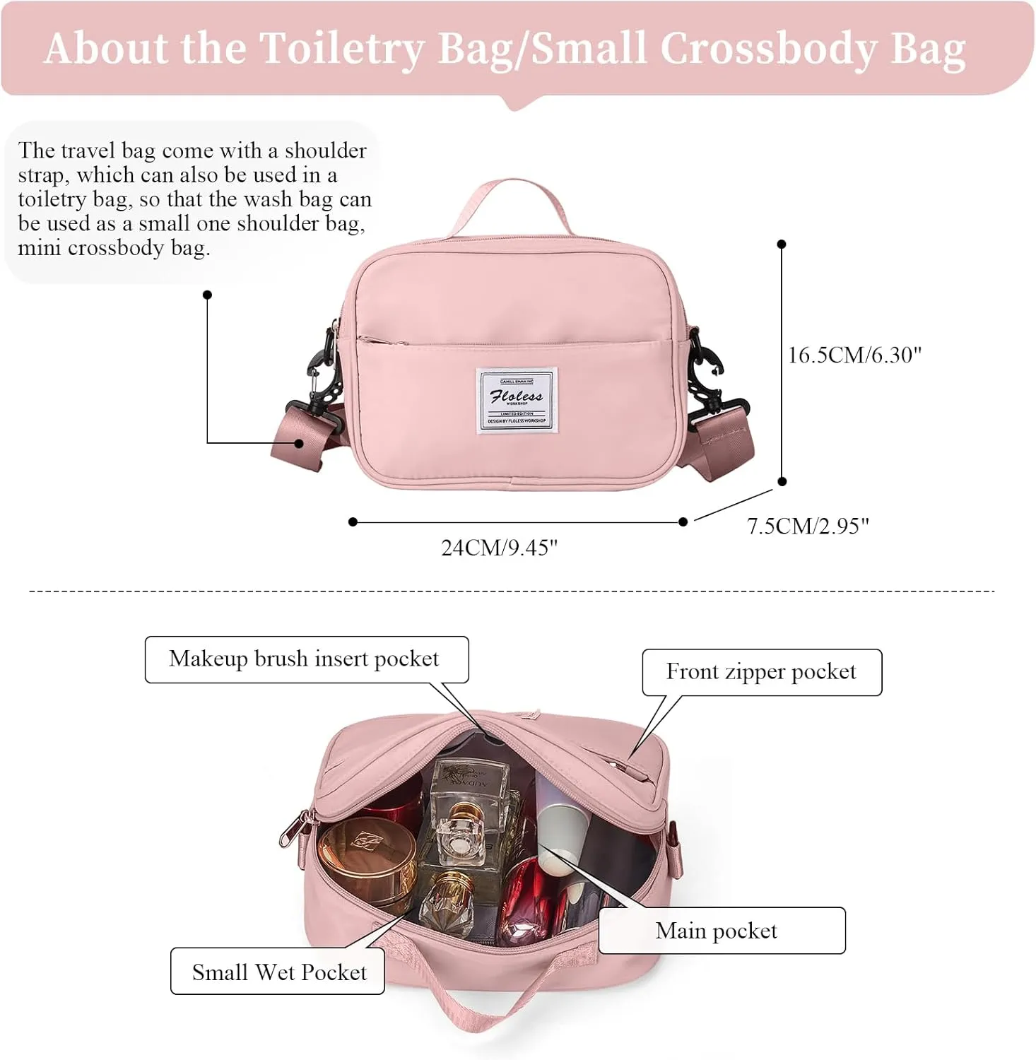 Weekender Bags for Women,Personal Item Travel Bag with Shoes Compartment,Overnight Travel Duffel Bag with Toiletry Bag