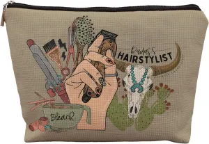 Western Hairstylist Gifts - Badass Cosmetology Graduation Makeup Bag