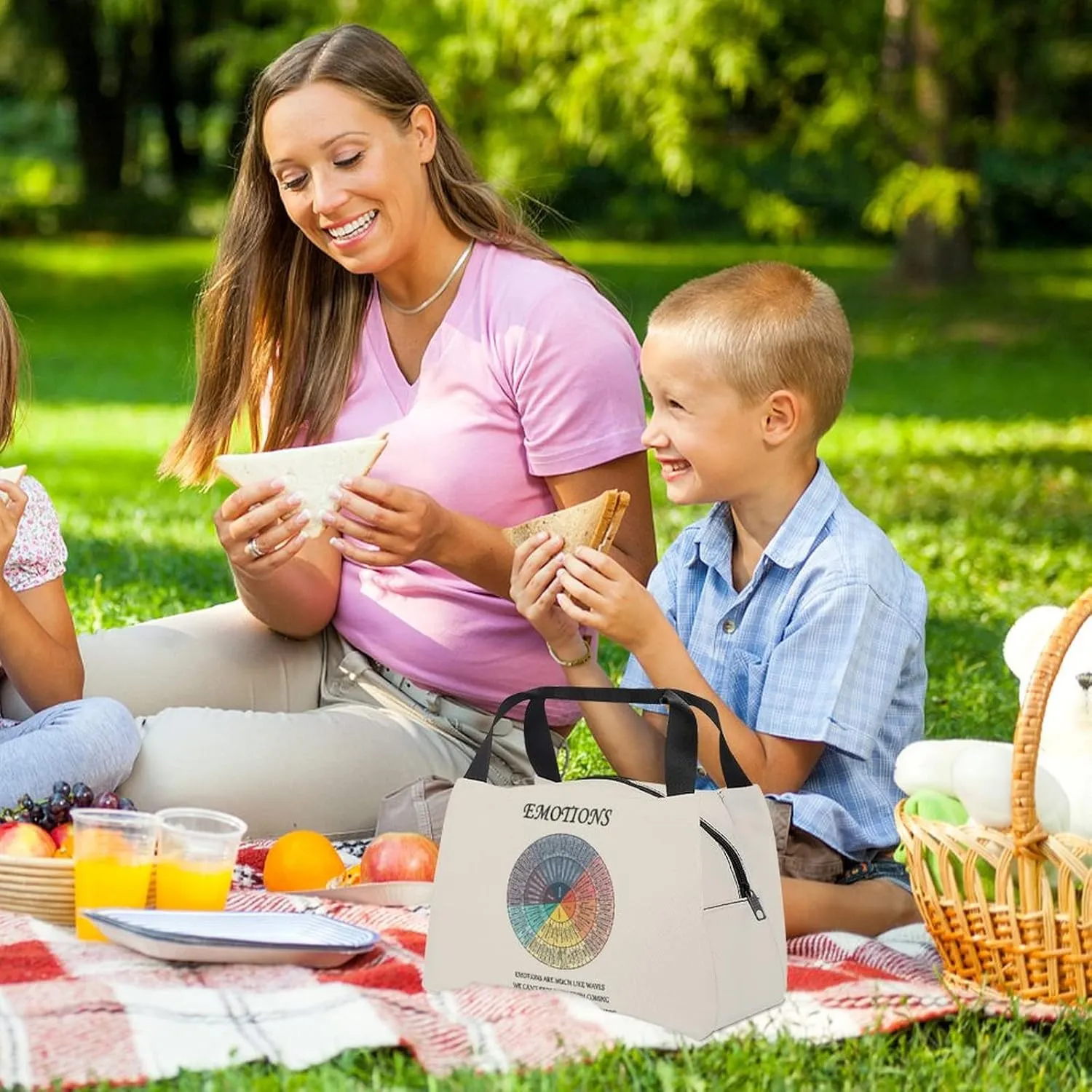 Wheel Of Emotions Feelings Chart Lunch Bag Women Men Kids Reusable Insulated Leakproof Tote Bag Cooler Lunch Box Bags For Therapy Office Work School Picnic Counselor Physical Therapist Gifts
