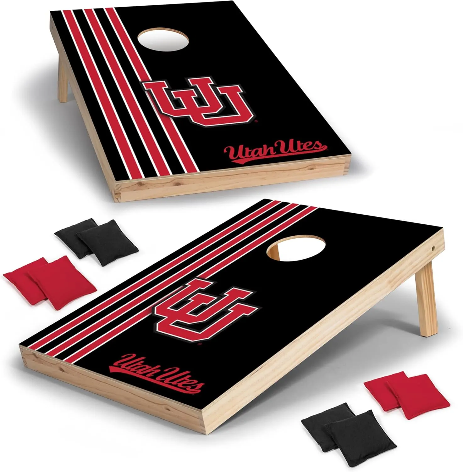 Wild Sports 2' x 3' Solid Wood Cornhole Set with Direct Print HD Team Graphics – Great Gift for Any NCAA Fan! Bean Bag Toss Family Outdoor Games