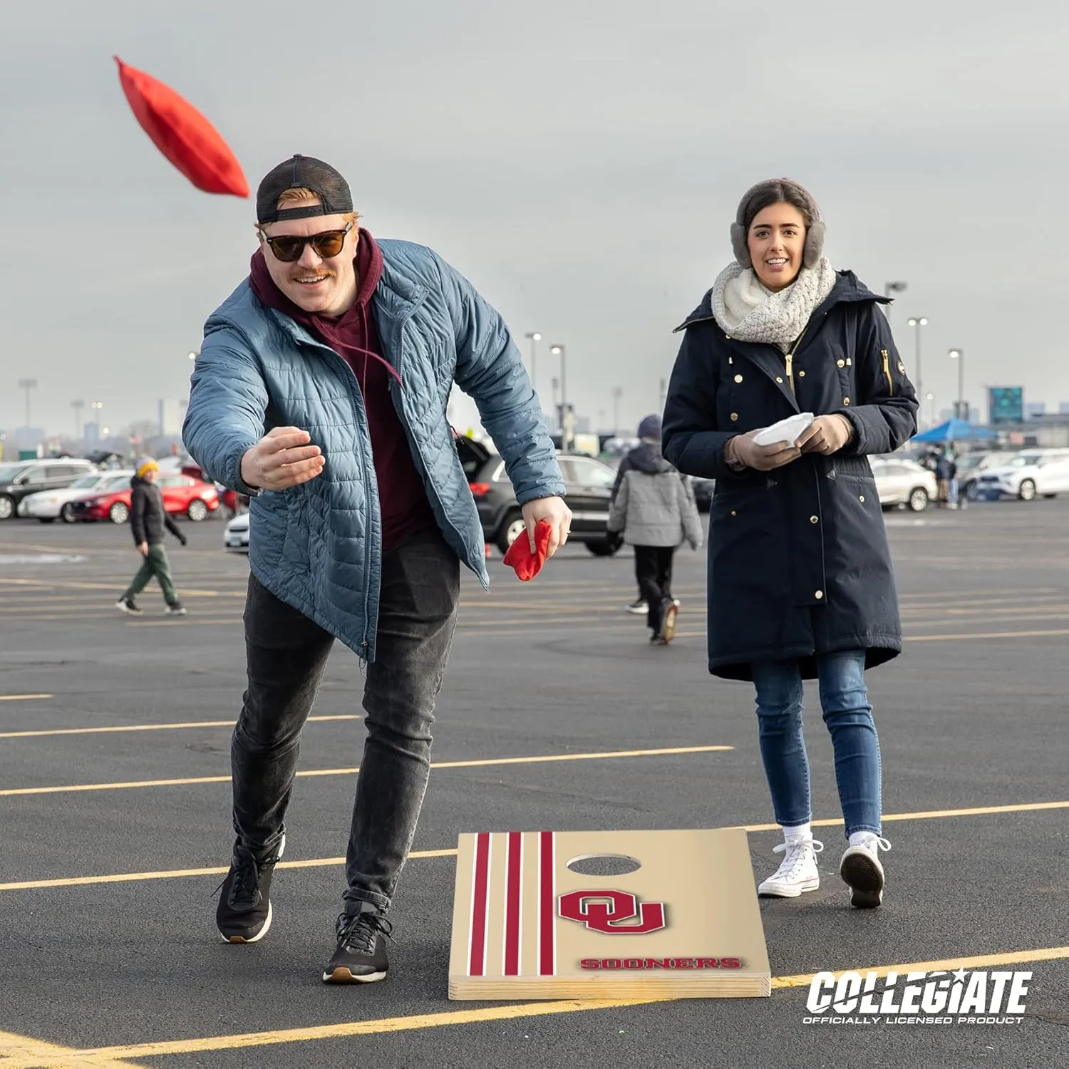 Wild Sports 2' x 3' Solid Wood Cornhole Set with Direct Print HD Team Graphics – Great Gift for Any NCAA Fan! Bean Bag Toss Family Outdoor Games