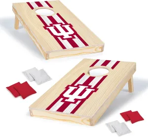 Wild Sports College Portable Size 1' x 2' Solid Wood Cornhole Set with Direct Print HD Team Graphics – Travel Size