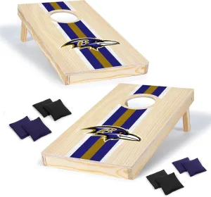 Wild Sports NFL Football Portable Size 1' x 2' Solid Wood Cornhole Set with Direct Print HD Team Graphics – Travel Size
