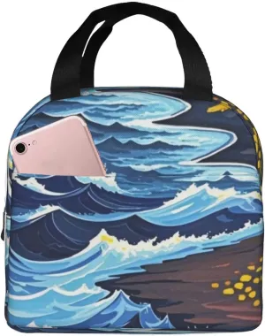 Windswept Shores Print Lunch Bag, Durable Tote Lunch Box Bags, Reusable Insulated Lunch Bag for Work, Picnic, Travel